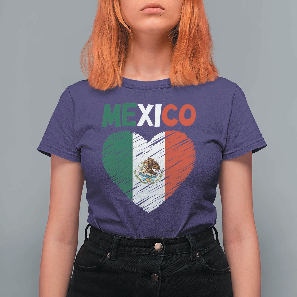 Mexican Flag Heart Mexico City Independence Day Gift T Shirt For Women
