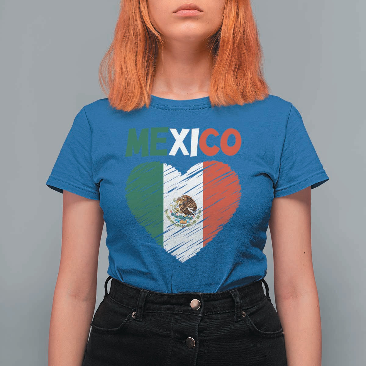 Mexican Flag Heart Mexico City Independence Day Gift T Shirt For Women