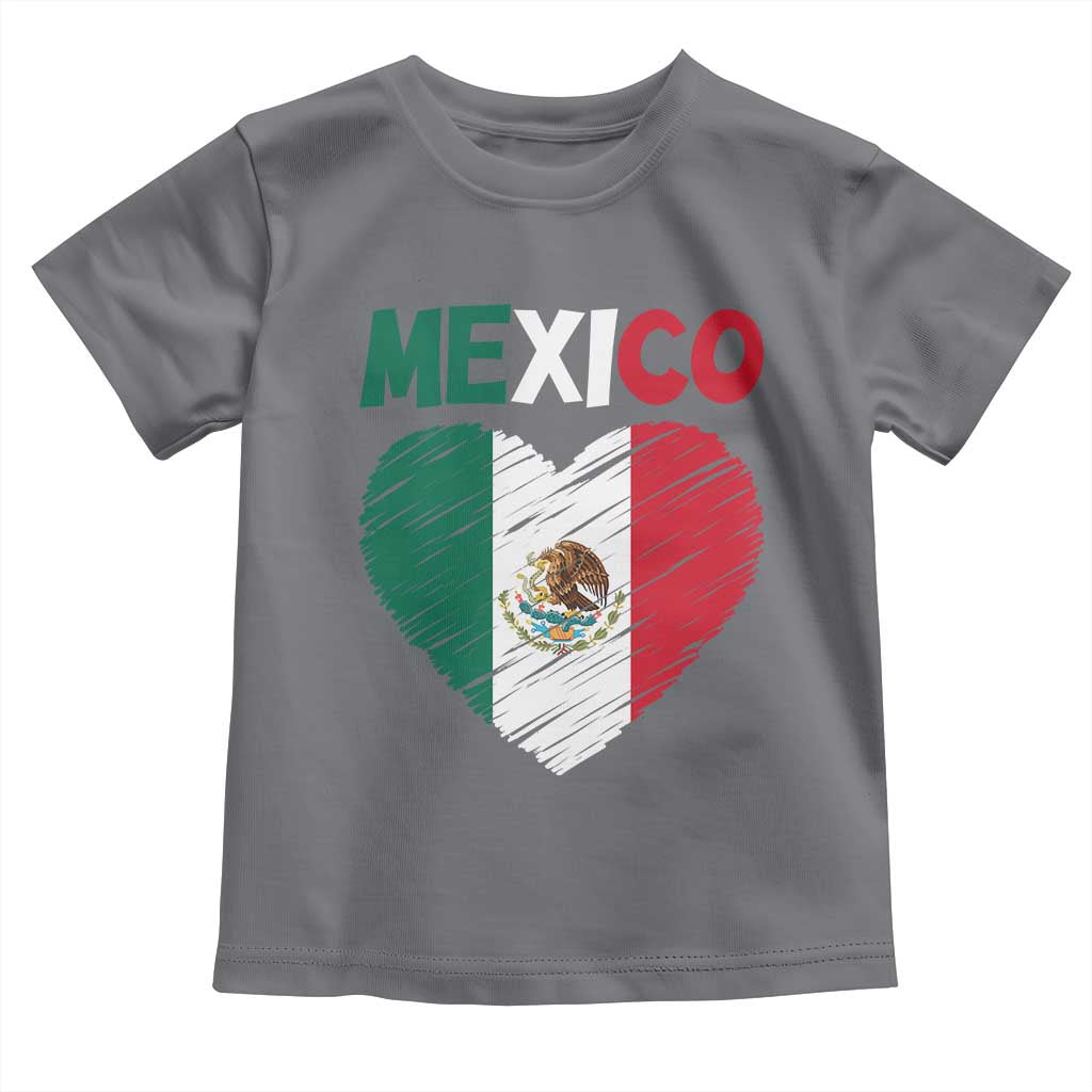 Mexican Flag Heart Mexico City Independence Day Gift Toddler T Shirt