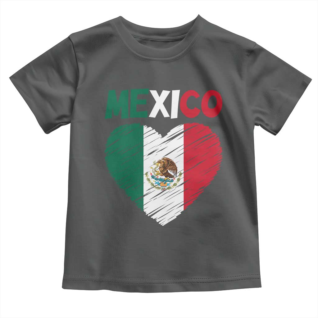 Mexican Flag Heart Mexico City Independence Day Gift Toddler T Shirt