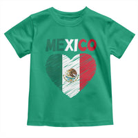 Mexican Flag Heart Mexico City Independence Day Gift Toddler T Shirt