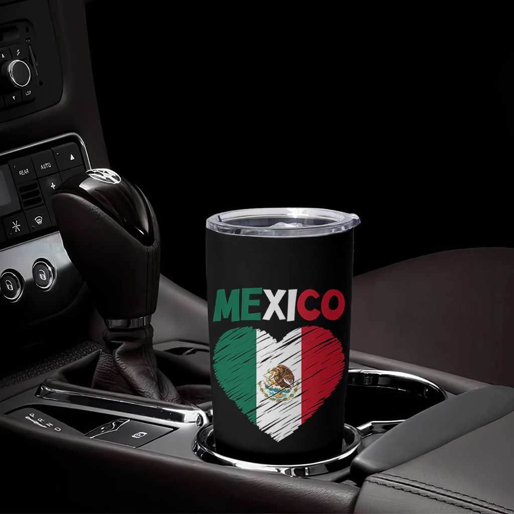 Mexican Flag Heart Mexico City Independence Day Gift Tumbler Cup