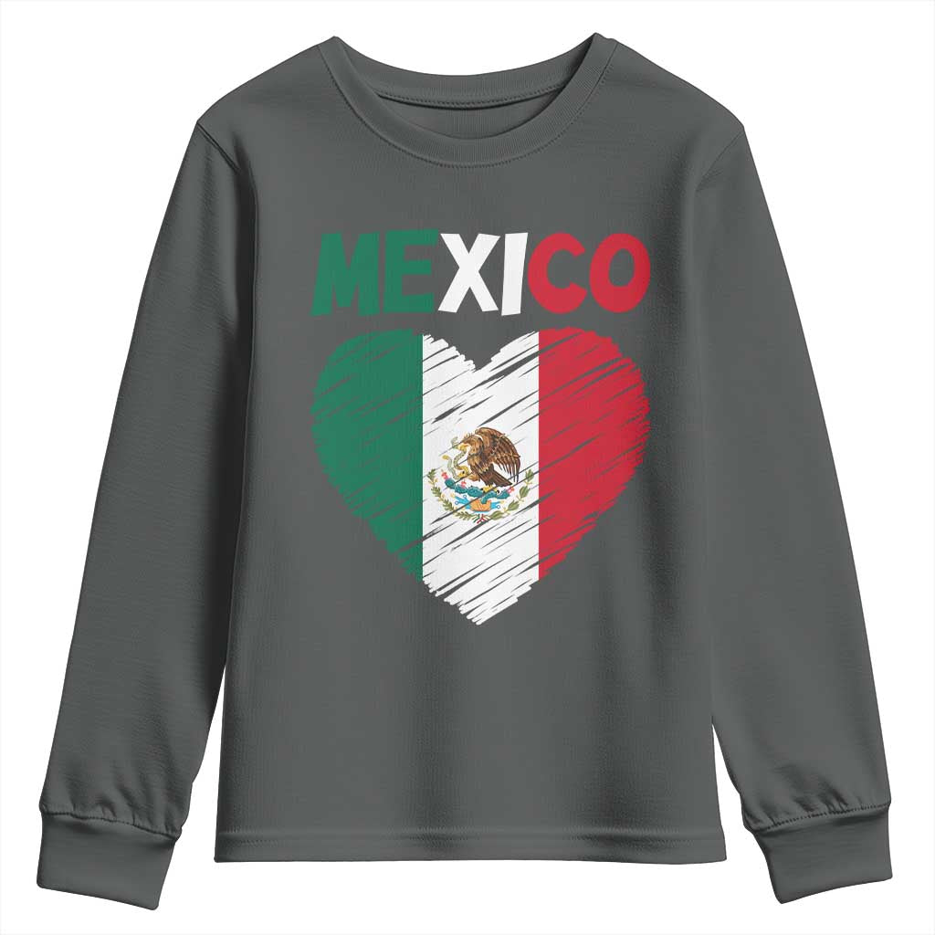 Mexican Flag Heart Mexico City Independence Day Gift Youth Sweatshirt