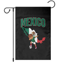Mexico Soccer Boy Dabbing Boy Mexican Flag Map Garden Flag