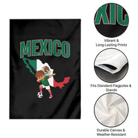 Mexico Soccer Boy Dabbing Boy Mexican Flag Map Garden Flag