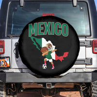 Mexico Soccer Boy Dabbing Boy Mexican Flag Map Spare Tire Cover