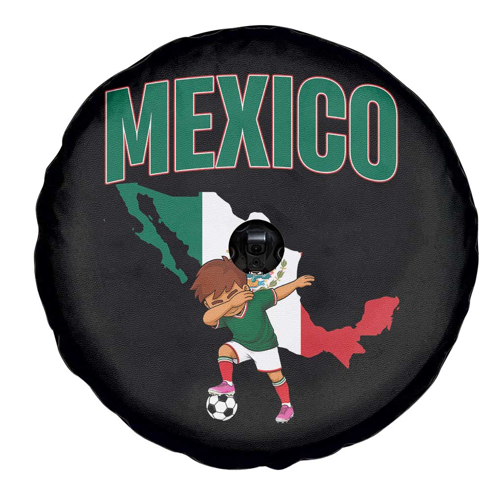 Mexico Soccer Boy Dabbing Boy Mexican Flag Map Spare Tire Cover