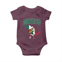 Mexico Soccer Boy Dabbing Boy Mexican Flag Map Baby Onesie