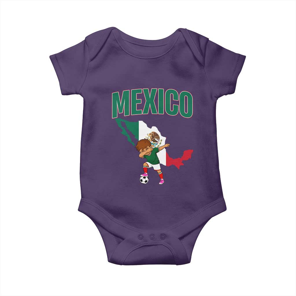 Mexico Soccer Boy Dabbing Boy Mexican Flag Map Baby Onesie