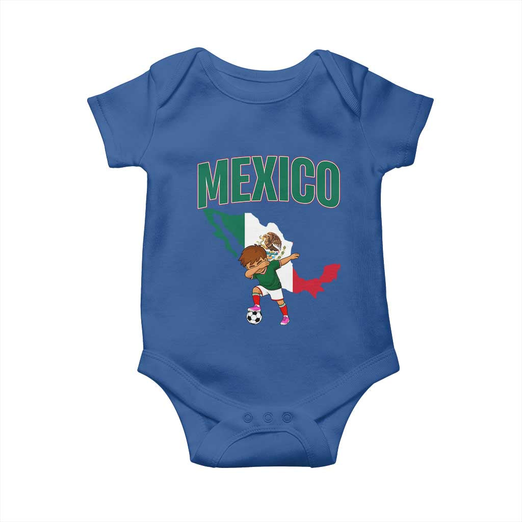 Mexico Soccer Boy Dabbing Boy Mexican Flag Map Baby Onesie