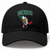 Mexico Soccer Boy Dabbing Boy Mexican Flag Map Baseball Cap