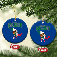 Mexico Soccer Boy Dabbing Boy Mexican Flag Map Ceramic Ornament