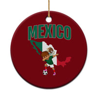 Mexico Soccer Boy Dabbing Boy Mexican Flag Map Ceramic Ornament