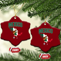 Mexico Soccer Boy Dabbing Boy Mexican Flag Map Ceramic Ornament