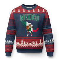 Mexico Soccer Boy Dabbing Boy Mexican Flag Map Ugly Christmas Sweater