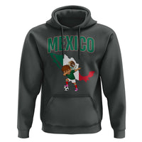 Mexico Soccer Boy Dabbing Boy Mexican Flag Map Hoodie
