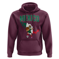 Mexico Soccer Boy Dabbing Boy Mexican Flag Map Hoodie
