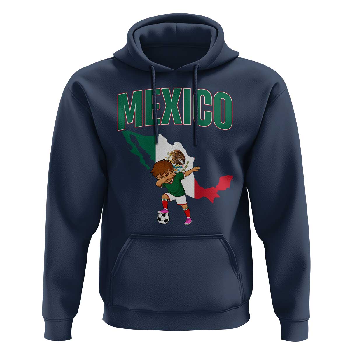 Mexico Soccer Boy Dabbing Boy Mexican Flag Map Hoodie