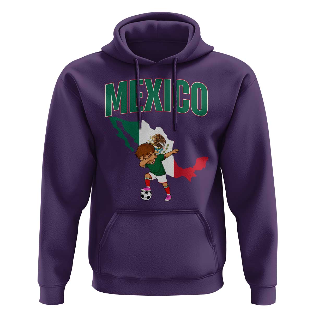 Mexico Soccer Boy Dabbing Boy Mexican Flag Map Hoodie
