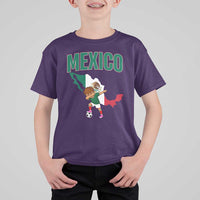 Mexico Soccer Boy Dabbing Boy Mexican Flag Map T Shirt For Kid