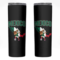 Mexico Soccer Boy Dabbing Boy Mexican Flag Map Skinny Tumbler