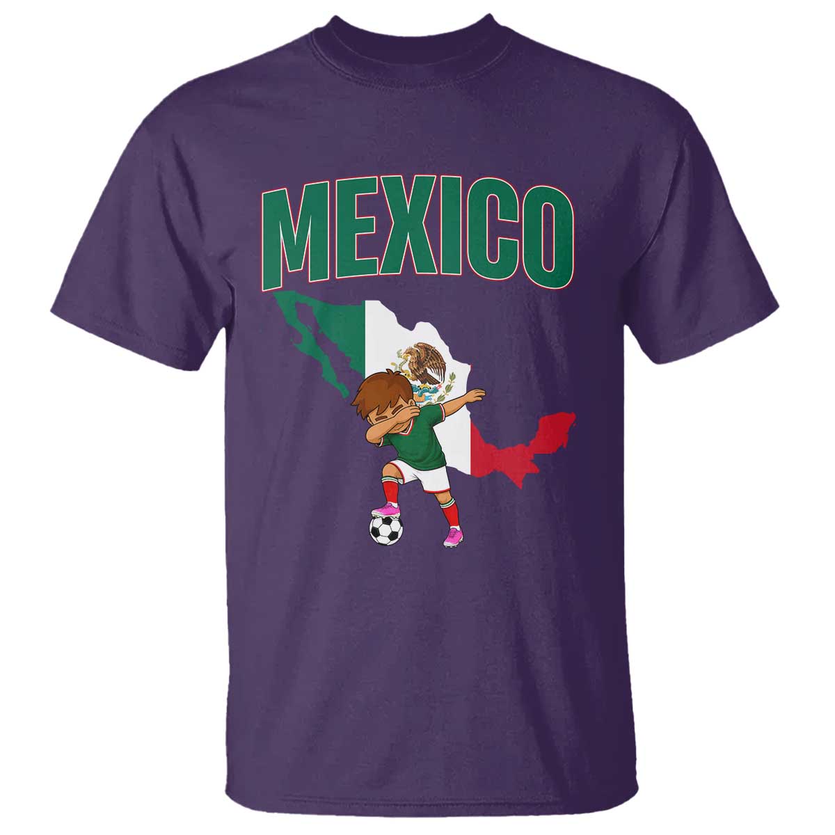Mexico Soccer Boy Dabbing Boy Mexican Flag Map T Shirt