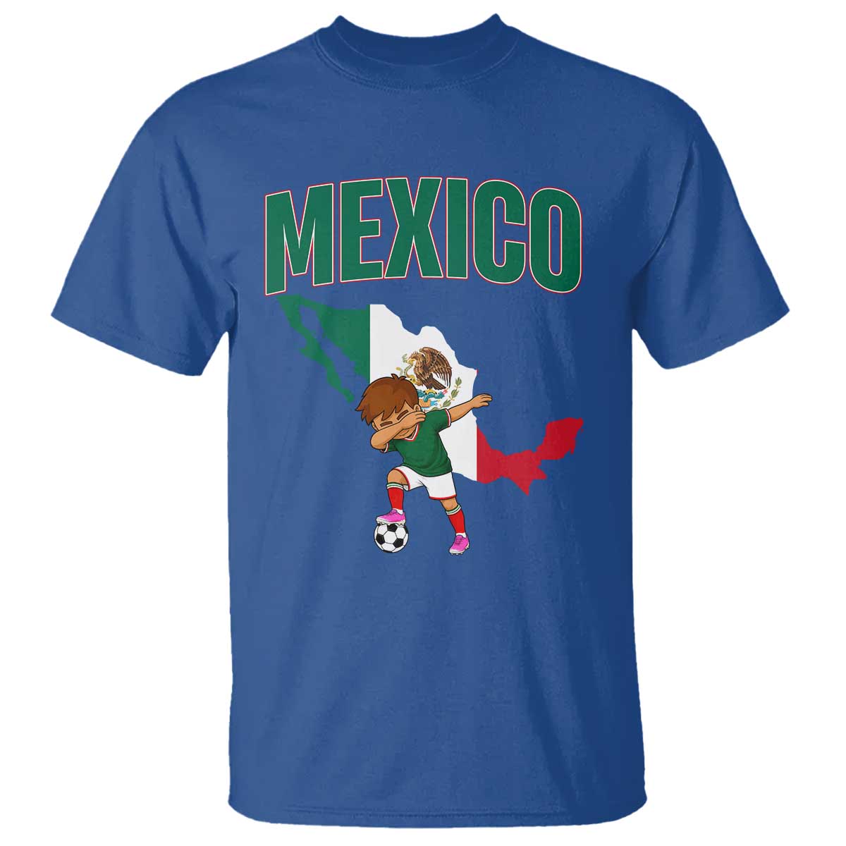 Mexico Soccer Boy Dabbing Boy Mexican Flag Map T Shirt