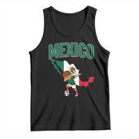 Mexico Soccer Boy Dabbing Boy Mexican Flag Map Tank Top
