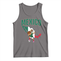 Mexico Soccer Boy Dabbing Boy Mexican Flag Map Tank Top