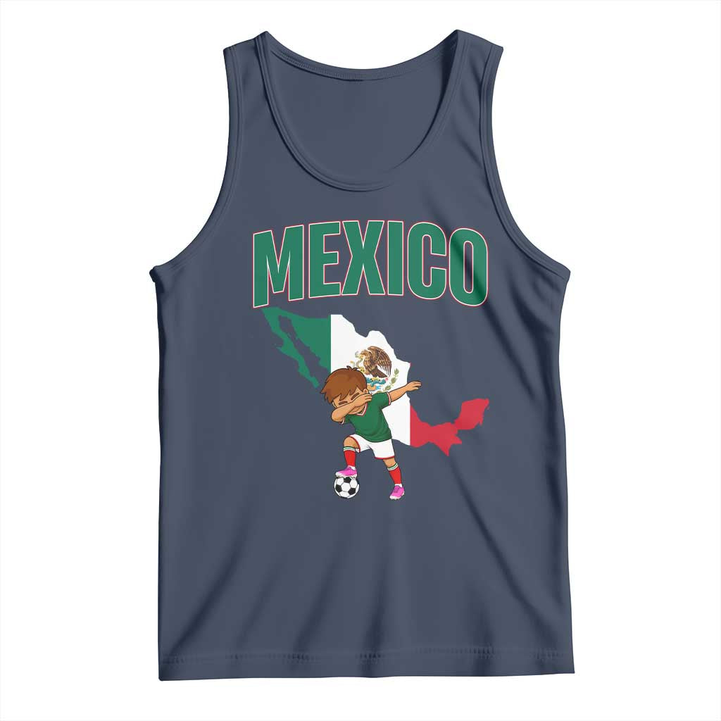 Mexico Soccer Boy Dabbing Boy Mexican Flag Map Tank Top
