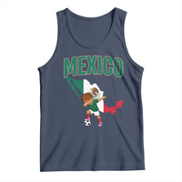 Mexico Soccer Boy Dabbing Boy Mexican Flag Map Tank Top