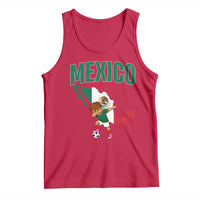 Mexico Soccer Boy Dabbing Boy Mexican Flag Map Tank Top