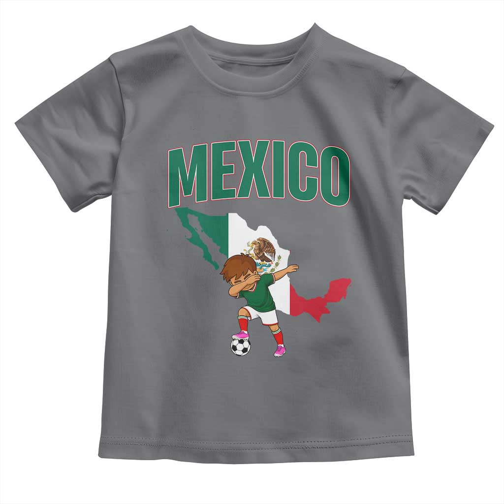 Mexico Soccer Boy Dabbing Boy Mexican Flag Map Toddler T Shirt