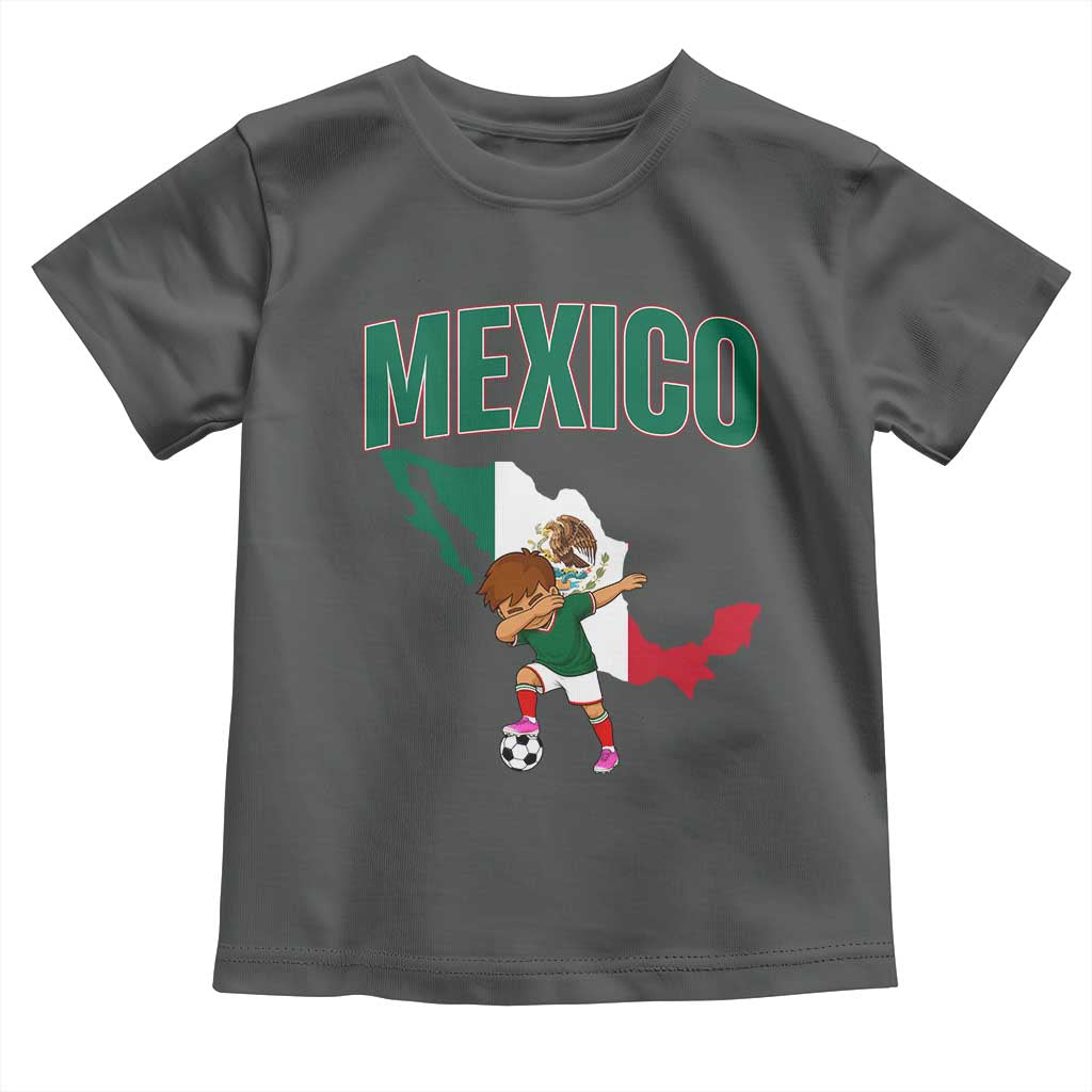Mexico Soccer Boy Dabbing Boy Mexican Flag Map Toddler T Shirt
