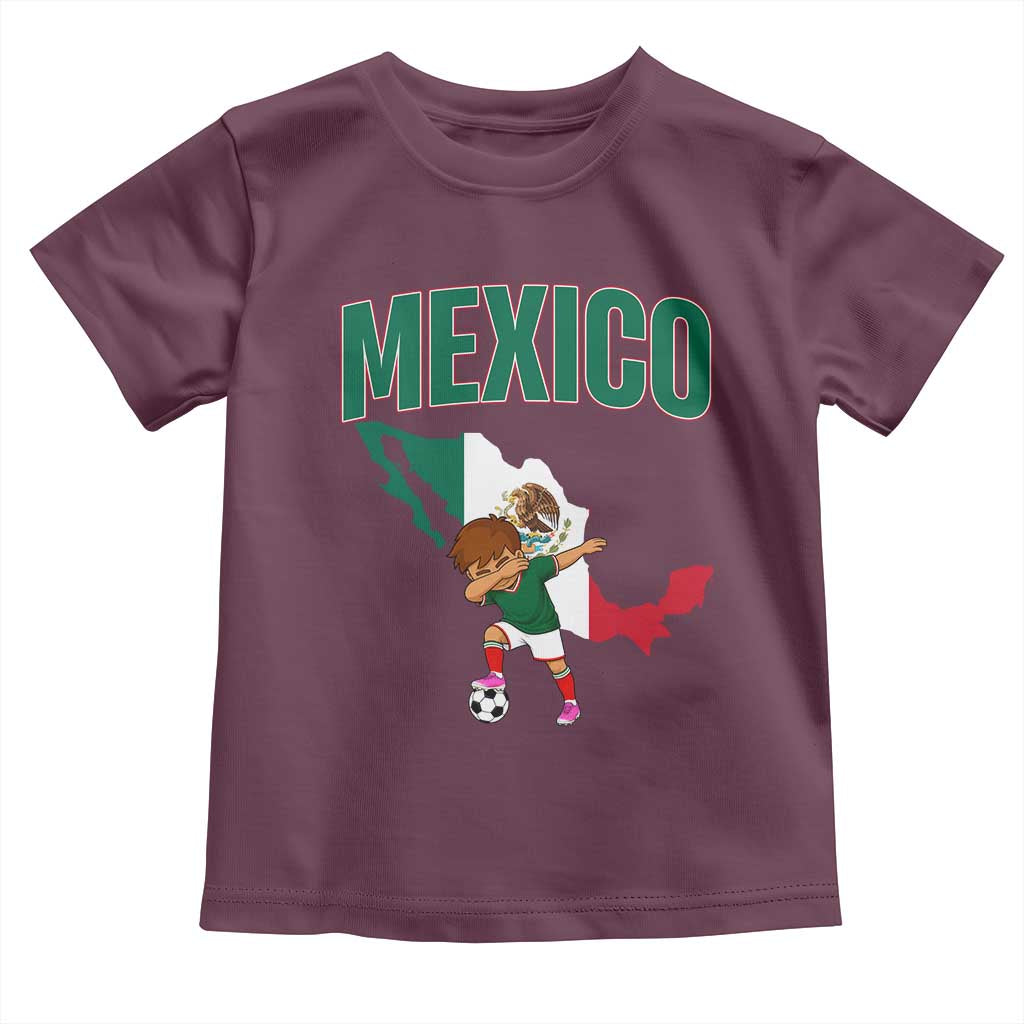 Mexico Soccer Boy Dabbing Boy Mexican Flag Map Toddler T Shirt