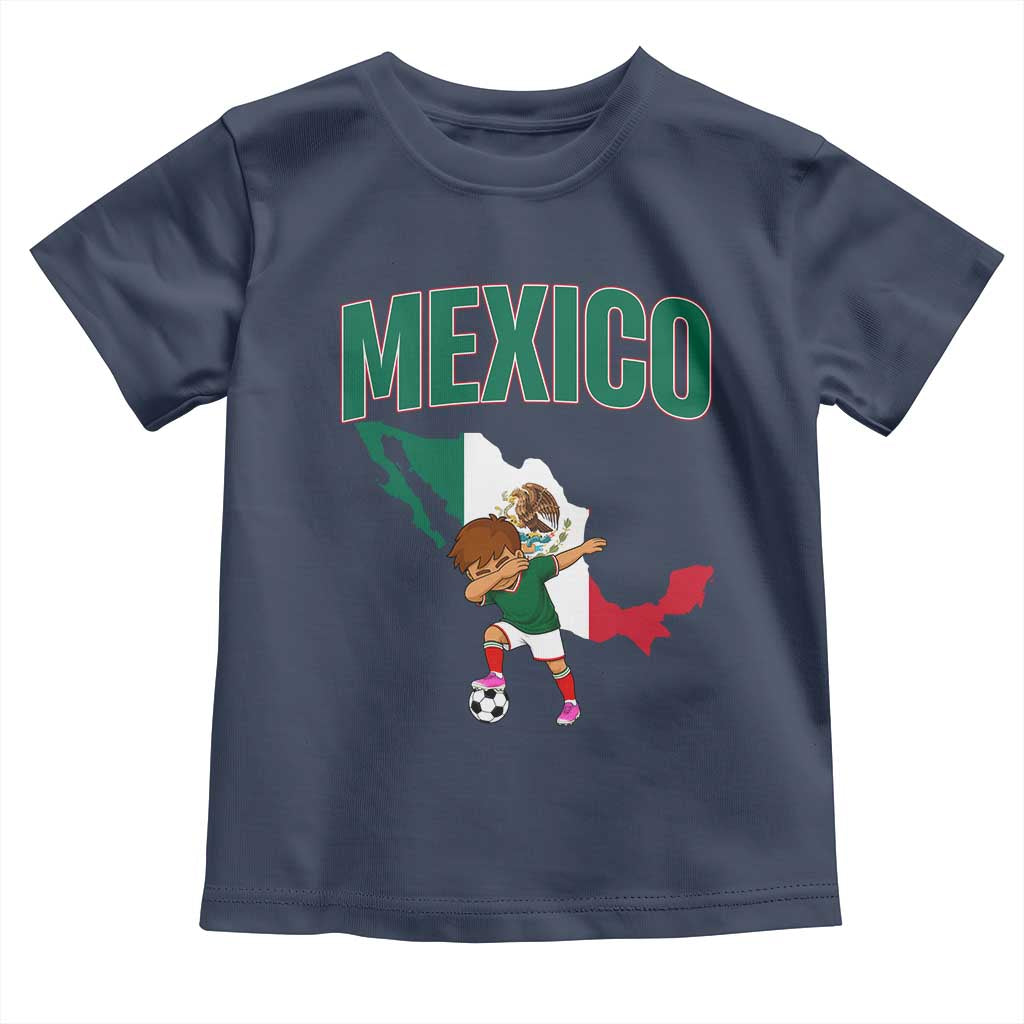 Mexico Soccer Boy Dabbing Boy Mexican Flag Map Toddler T Shirt