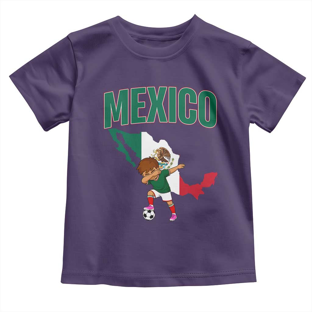 Mexico Soccer Boy Dabbing Boy Mexican Flag Map Toddler T Shirt