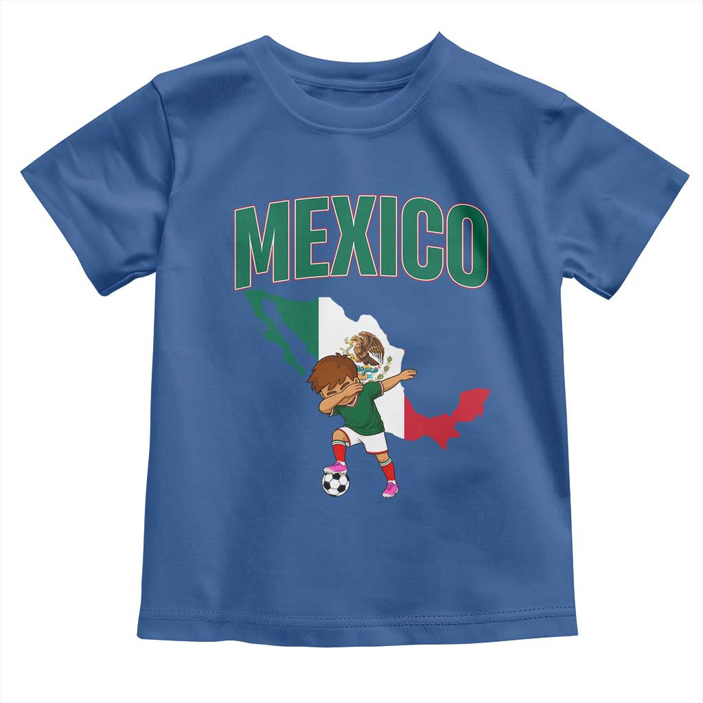 Mexico Soccer Boy Dabbing Boy Mexican Flag Map Toddler T Shirt