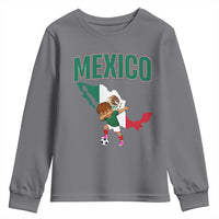 Mexico Soccer Boy Dabbing Boy Mexican Flag Map Youth Sweatshirt