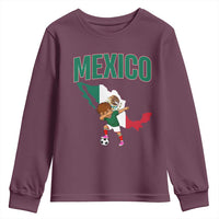 Mexico Soccer Boy Dabbing Boy Mexican Flag Map Youth Sweatshirt