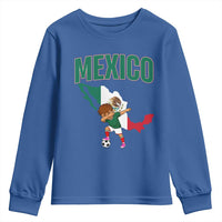 Mexico Soccer Boy Dabbing Boy Mexican Flag Map Youth Sweatshirt