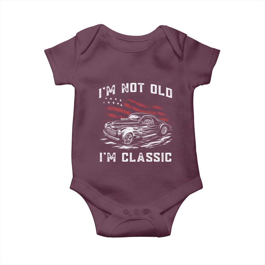 I'm Not Old I'm Classic Baby Onesie 1941 American Classic Hotrod