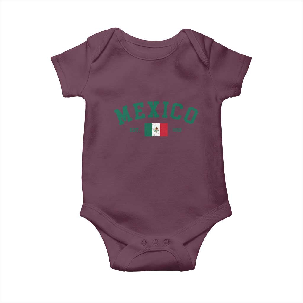 Mexico Mexican Flag Vintage Pride Baby Onesie