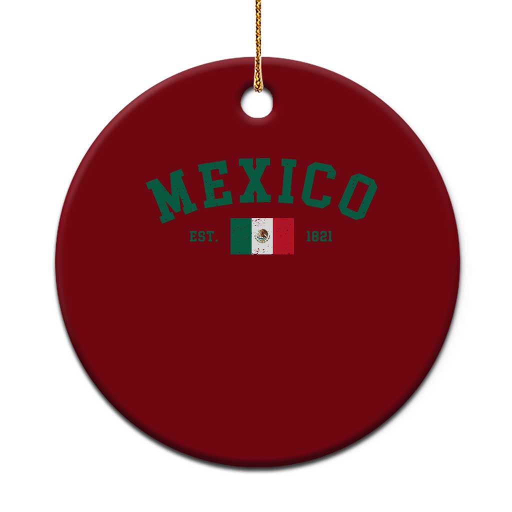 Mexico Mexican Flag Vintage Pride Ceramic Ornament