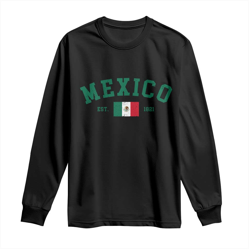 Mexico Mexican Flag Vintage Pride Long Sleeve Shirt