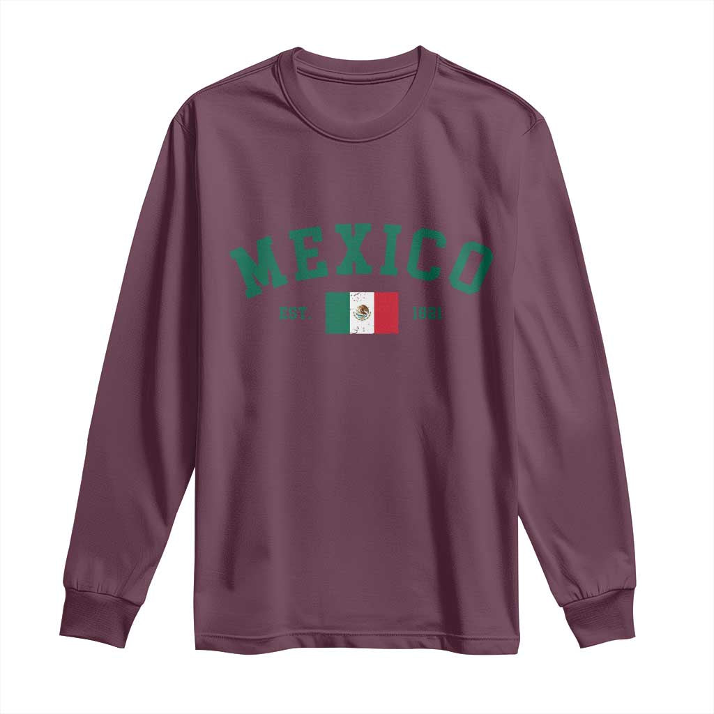 Mexico Mexican Flag Vintage Pride Long Sleeve Shirt
