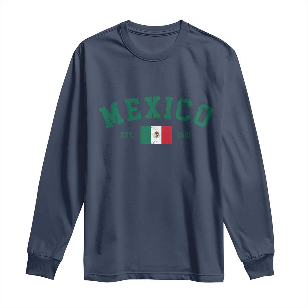 Mexico Mexican Flag Vintage Pride Long Sleeve Shirt