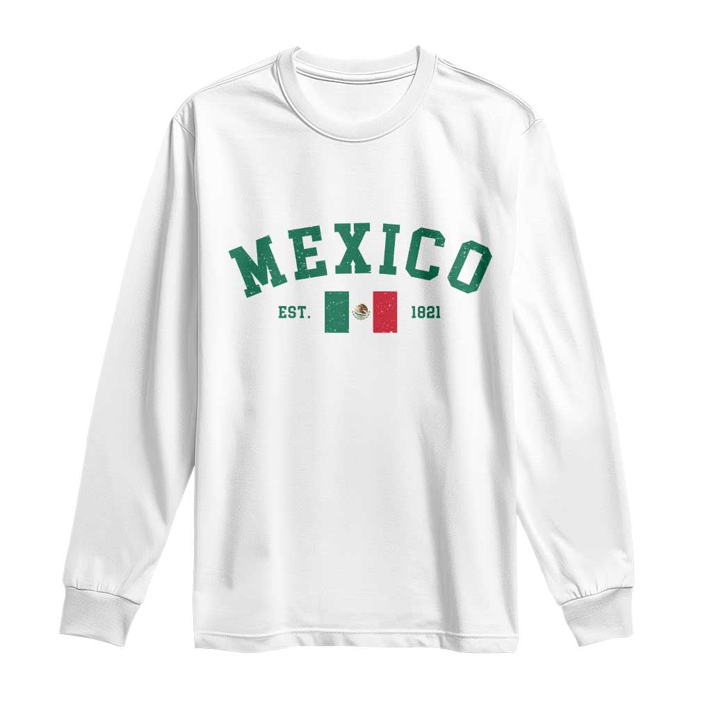Mexico Mexican Flag Vintage Pride Long Sleeve Shirt