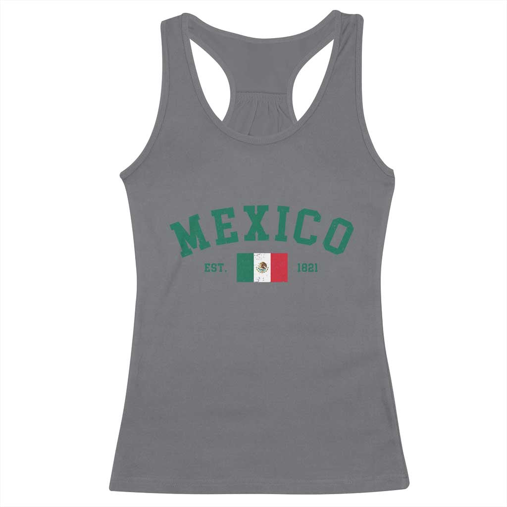 Mexico Mexican Flag Vintage Pride Racerback Tank Top