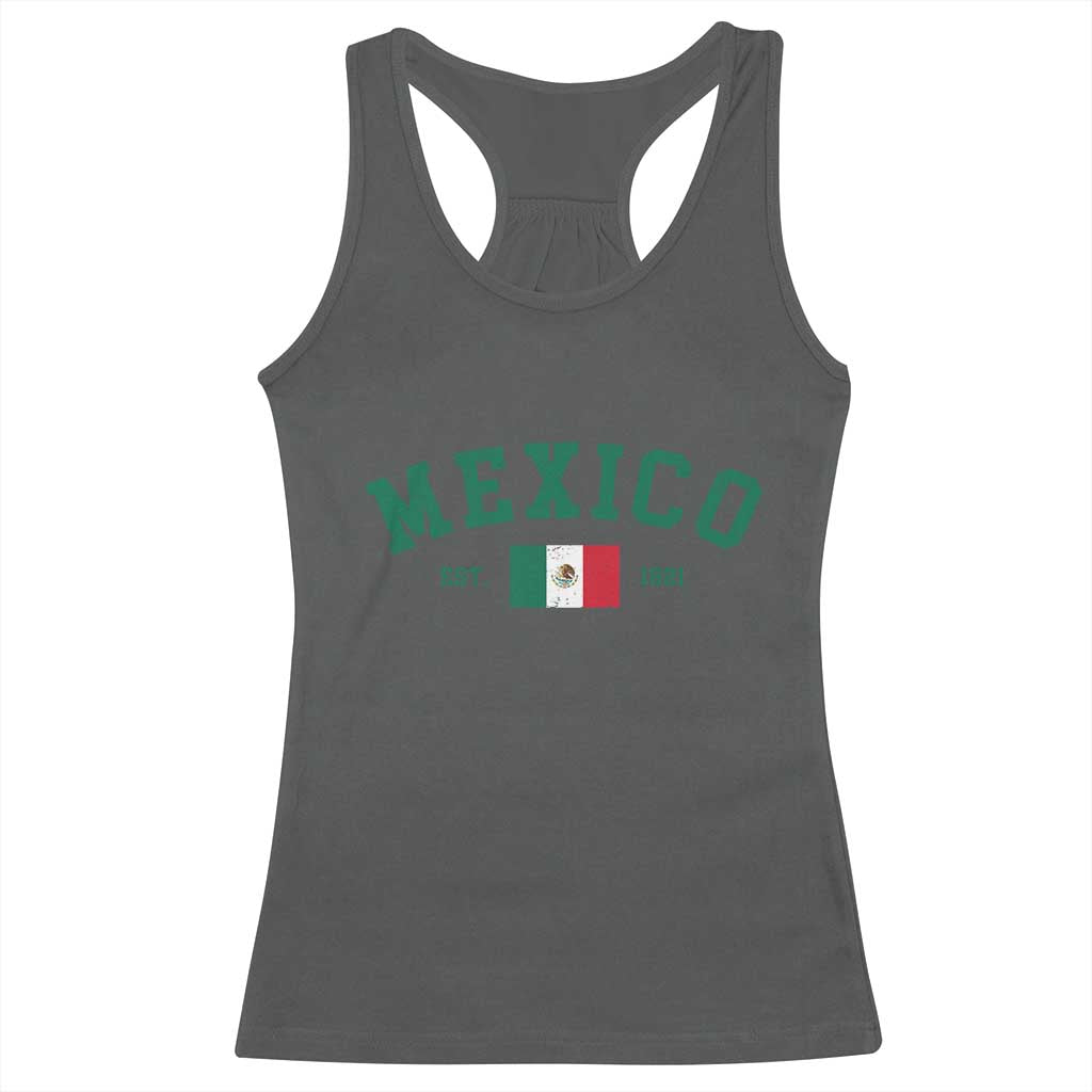 Mexico Mexican Flag Vintage Pride Racerback Tank Top